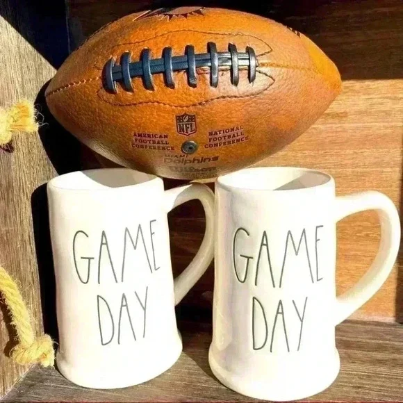 NEW Rae Dunn - GAME DAY - white ceramic Stein/Mug - Picture 3 of 3